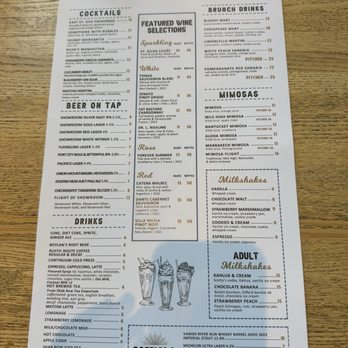 Showroom - Back of menu - New American Near Me - Frederick, Maryland