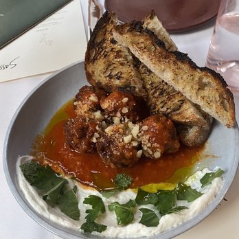 Sassetta - Ricotta and Meatball appetizer. Very little ricotta. Tasty but definitely a small portion of both the meat and cheese aspect. ~$16. - Italian Near Me - Dallas, Texas Sassetta - Ricotta and Meatball appetizer. Very little ricotta. Tasty but definitely a small portion of both the meat and cheese aspect. ~$16. - Italian Near Me - Dallas, Texas