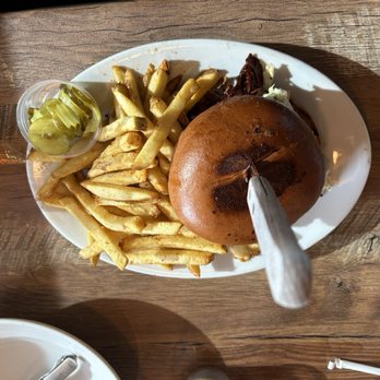 Hangout Restaurant & Beach Bar - BBQ beef sandwich with fries - New American Near Me - Seal Beach, California Hangout Restaurant & Beach Bar - BBQ beef sandwich with fries - New American Near Me - Seal Beach, California