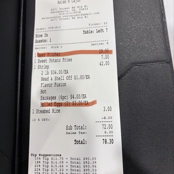 Asian N Cajun - Advertised price vs what we were charged - Cajun/Creole Near Me - Sacramento, California