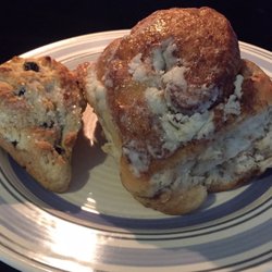 Bridgewater Village Bakery - Huge cinnamon roll and blueberry scone
