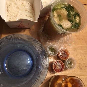 Thai Original BBQ - Jasmine rice, tom yum noodle soup with chicken (noodles on the side), spicy condiments, and thai ice tea - Thai Near Me - Pacifica, California Thai Original BBQ - Jasmine rice, tom yum noodle soup with chicken (noodles on the side), spicy condiments, and thai ice tea - Thai Near Me - Pacifica, California