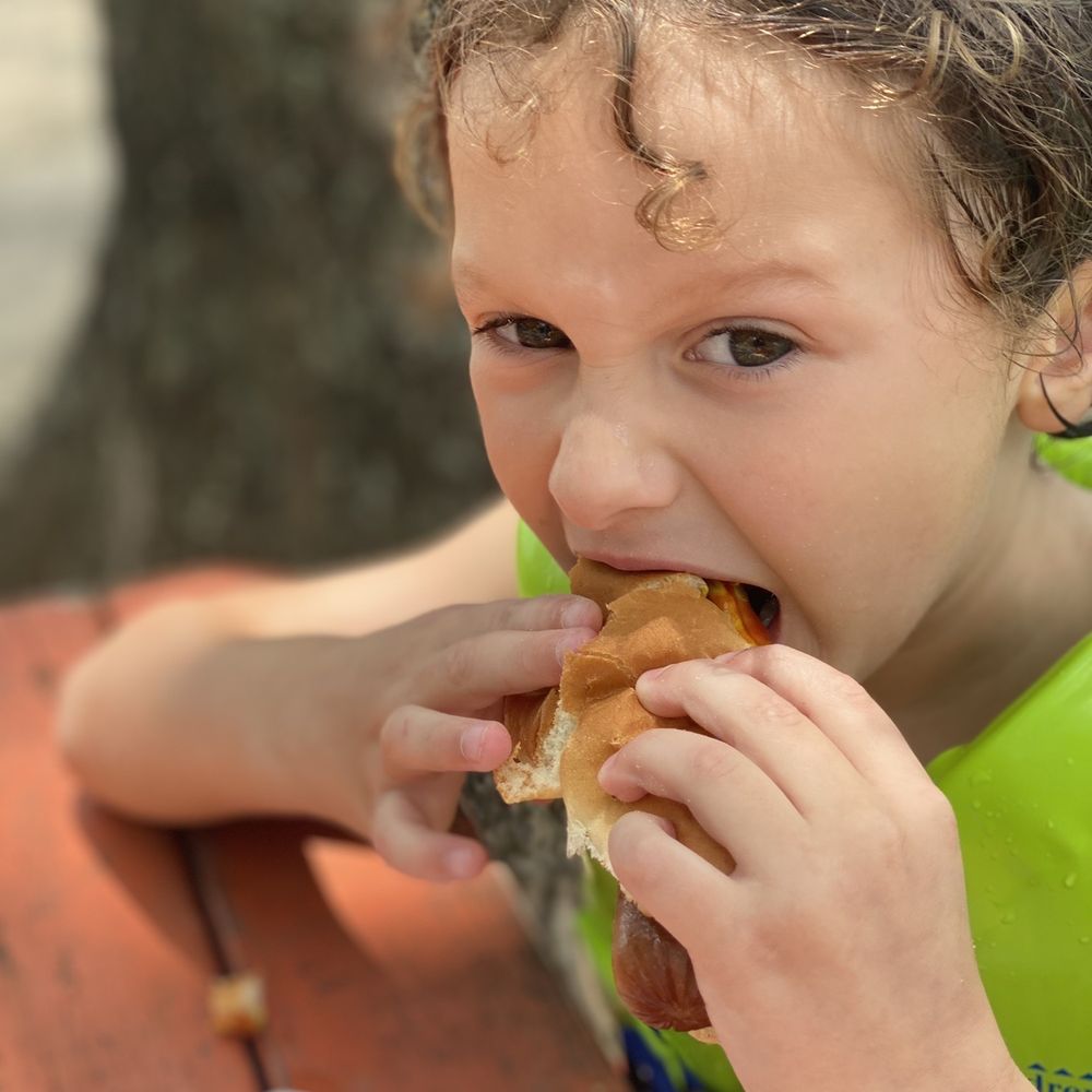 Burger's Lake - Can't believe he ate the entire hotdog! It was huge & 100% beef!! - Water Parks Near Me - Fort Worth, Texas Burger's Lake - Can't believe he ate the entire hotdog! It was huge & 100% beef!! - Water Parks Near Me - Fort Worth, Texas