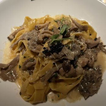 Zucca - Tagliatelle Ai Funghi Misti Con Fonduta Di Parmigiano E Caviale Al Tartufo Nero - Italian Near Me - Coral Gables, Florida Zucca - Tagliatelle Ai Funghi Misti Con Fonduta Di Parmigiano E Caviale Al Tartufo Nero - Italian Near Me - Coral Gables, Florida