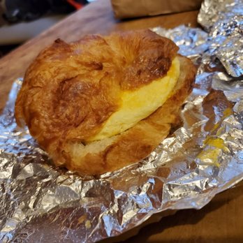 Bagel Bros - Omelette sandwich with turkey bacon on a croissant - Bagels Near Me - Cincinnati, Ohio