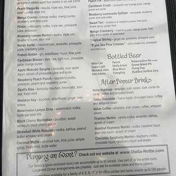 Stella Notte - Specialty drinks and Mocktail menu - Italian Near Me - Ellicott City, Maryland