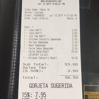 Mrs Potato - Check for 4 people. - Brazilian Near Me - Orlando, Florida Mrs Potato - Check for 4 people. - Brazilian Near Me - Orlando, Florida