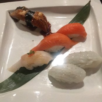 Fukuda - Nigiri - fresh water eel, flounder, king salmon, squid - Japanese Near Me - The Woodlands, Texas Fukuda - Nigiri - fresh water eel, flounder, king salmon, squid - Japanese Near Me - The Woodlands, Texas