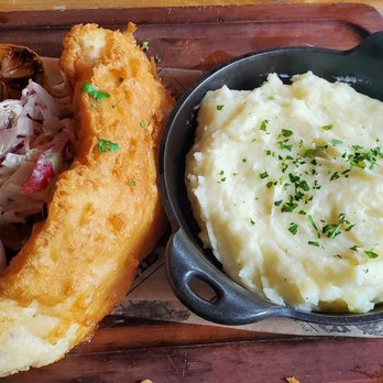 The Dearborn - Fish & Chips (substitute mash potatoes) - New American Near Me - Chicago, Illinois The Dearborn - Fish & Chips (substitute mash potatoes) - New American Near Me - Chicago, Illinois