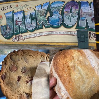 Blue Door Bakery - Huge CC cookie and a loaf of their delicious sourdough. Their balsamic vinegar goes super well with their bread. - Bakeries Near Me - Jackson, California