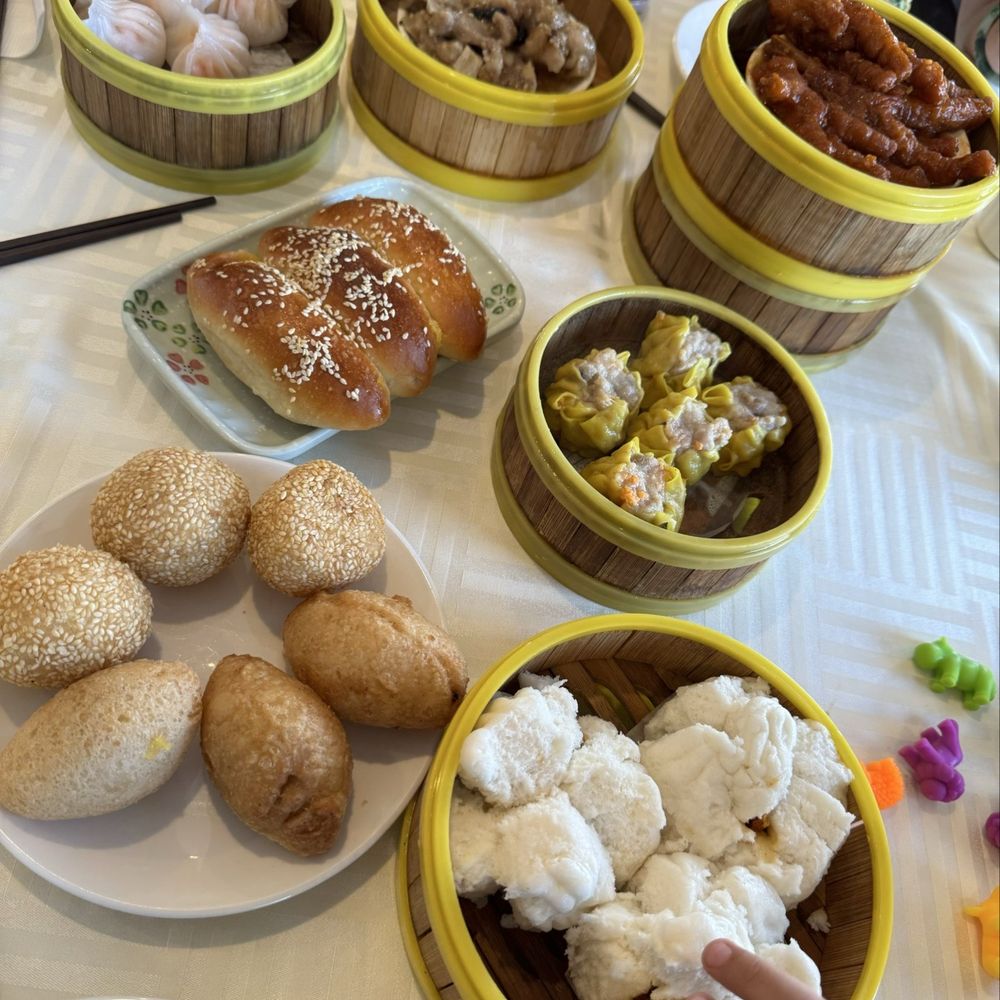 Ocean Bo - Top: shrimp har gow, spare ribs, chicken feet with black bean sauce, coconut buns, shui mai, sesame balls, Haim sui gok, and steamed buns - Dim Sum Near Me - El Monte, California Ocean Bo - Top: shrimp har gow, spare ribs, chicken feet with black bean sauce, coconut buns, shui mai, sesame balls, Haim sui gok, and steamed buns - Dim Sum Near Me - El Monte, California