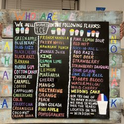 Bahama Sno Shack - Sno cone flavors