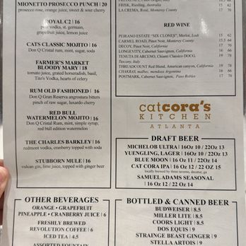 Cat Cora's Kitchen - Drinks Menu (November 2025) - New American Near Me - Atlanta, Georgia