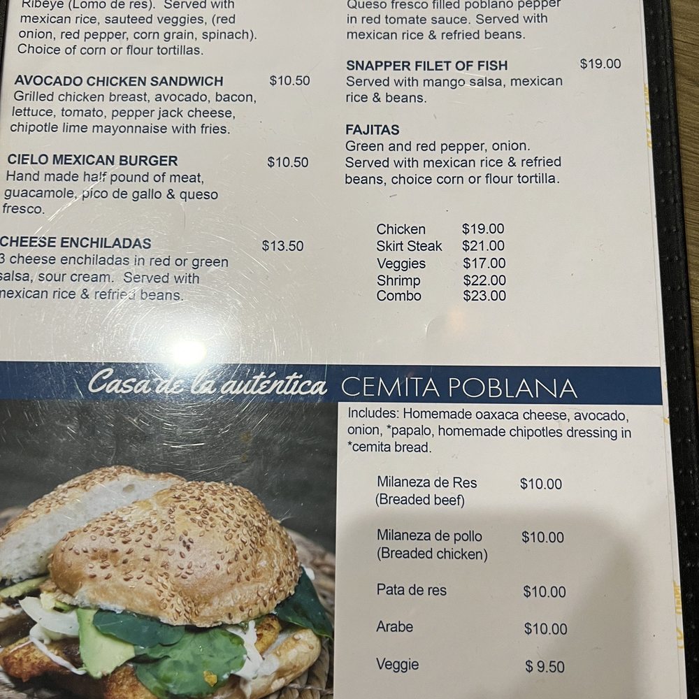 Cielo Mexican Grill - Menu pg 2 - Mexican Near Me - Schaumburg, Illinois