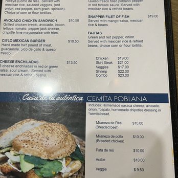 Cielo Mexican Grill - Menu pg 2 - Mexican Near Me - Schaumburg, Illinois