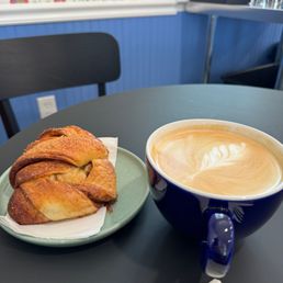 Cardamom bun and a latte. Perfect. Cardamom bun and a latte. Perfect.