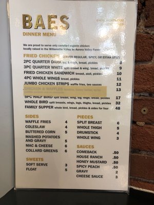 Menu photo 4 Bae's Fried Chicken Portland, OR Menu photo 4 Bae's Fried Chicken Portland, OR