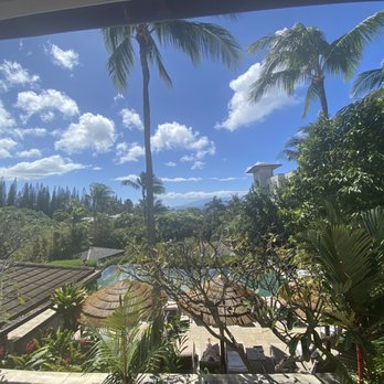 Spa Montage Kapalua Bay - View from upstairs women's lounge lanai - Day Spas Near Me - Lahaina, Hawaii Spa Montage Kapalua Bay - View from upstairs women's lounge lanai - Day Spas Near Me - Lahaina, Hawaii