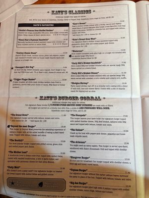 Menu photo 4 Big Nose Kate's Saloon Tombstone, AZ