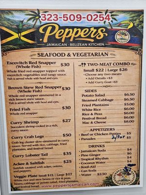 Menu photo 2 Peppers Jamaican belizean kitchen Los Angeles, CA