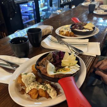 Three Hearts - Hilltop Dutch Baby.  Amazing mix of toppings and the potatoes are off the charts - Bakeries Near Me - Tacoma, Washington