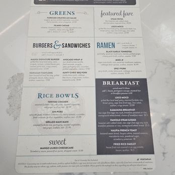 Mauka Market - 11-9-24. Food Menu - Sports Bars Near Me - Honolulu, Hawaii