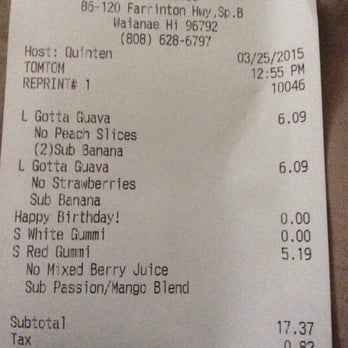 Jamba - Happy Birthday Smoothie! - Juice Bars & Smoothies Near Me - Waianae, Hawaii
