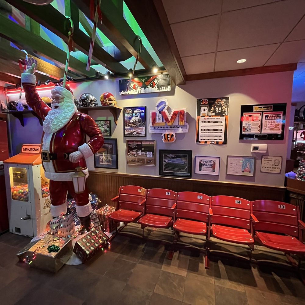 Ron's Roost - Front entry, seats from Riverfront Stadium, Crowley Field, and lots of Cincinnati memorabilia - Burgers Near Me - Cincinnati, Ohio Ron's Roost - Front entry, seats from Riverfront Stadium, Crowley Field, and lots of Cincinnati memorabilia - Burgers Near Me - Cincinnati, Ohio
