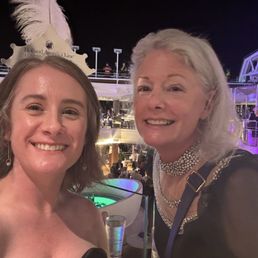 Enjoying the orange club on our annual New Year's Eve dance party cruise!