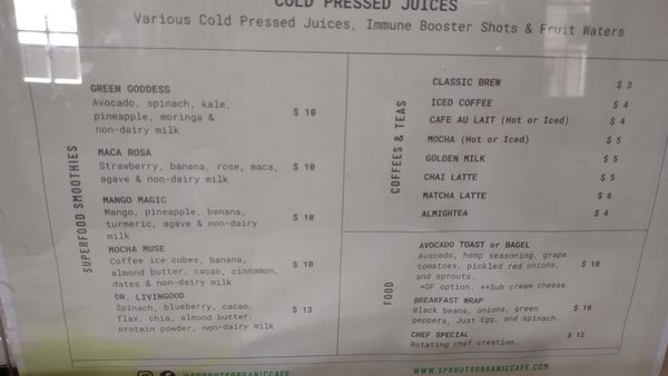 Menu photo 1 Sprouts Organic Cafe New Orleans, LA