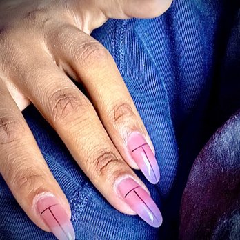 Lotus Nail Spa - Gel polish on acrylic nails with a minimal design. - Nail Salons Near Me - Cerritos, California Lotus Nail Spa - Gel polish on acrylic nails with a minimal design. - Nail Salons Near Me - Cerritos, California