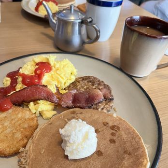 Dinah's Chicken - Pancakes,bacon,sausage,scrambled eggs, and hash brown. coffee first time Now serving Breakfast - Chicken Shop Near Me - Glendale, California Dinah's Chicken - Pancakes,bacon,sausage,scrambled eggs, and hash brown. coffee first time Now serving Breakfast - Chicken Shop Near Me - Glendale, California