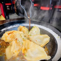 P.F. Chang's - Pot Stickers! Let the plate sizzle.
