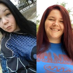 Beach Barber & Salon - From black box color to plumy red!