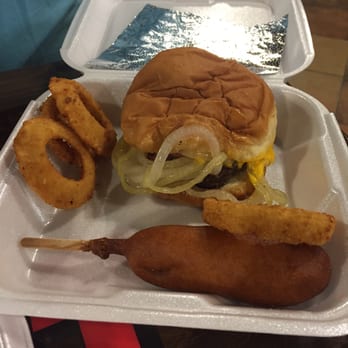 Cook Out - $5.99 cheddar-style burger, onion rings, and a corndog +drink - Burgers Near Me - Hixson, Tennessee Cook Out - $5.99 cheddar-style burger, onion rings, and a corndog +drink - Burgers Near Me - Hixson, Tennessee