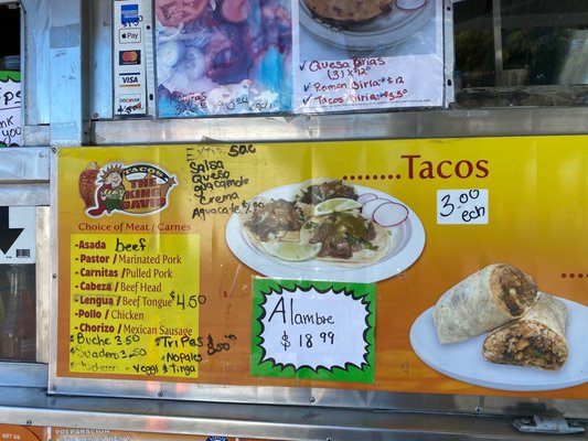Menu photo 4 Tacos The King David Santa Clara, CA