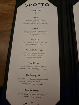 Menu photo 2 The Grotto Speakeasy Los Altos, CA Menu photo 2 The Grotto Speakeasy Los Altos, CA
