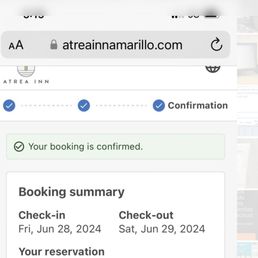 Confirmation via their website Confirmation via their website
