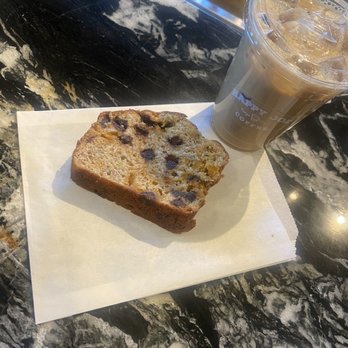 Happy Joe Coffee - Butterscotch Chocolate Banana Bread and brown butter toffee latte - Coffee & Tea Near Me - Tempe, Arizona