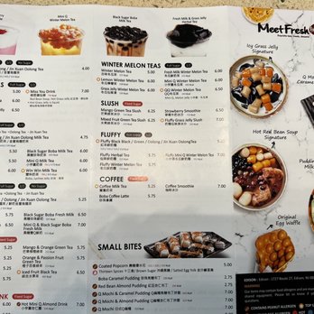 Meet Fresh - Menu dated 5/2022 - Desserts Near Me - Edison, New Jersey