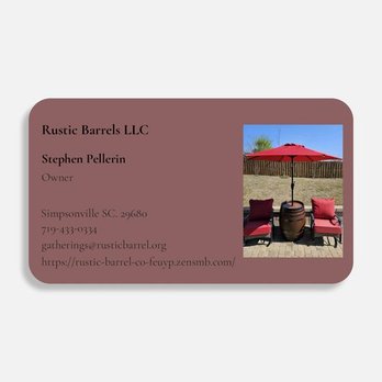 Rustic Barrels - Business Card - Party Equipment Rentals Near Me Rustic Barrels - Business Card - Party Equipment Rentals Near Me