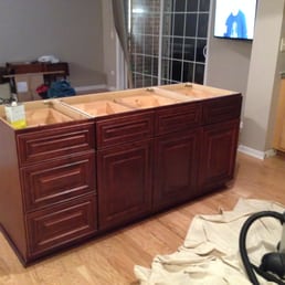 72-inch island cabinet in "Sunset" color and style.