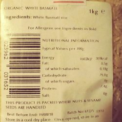 Honey D's Health Store - Organic basmati rice