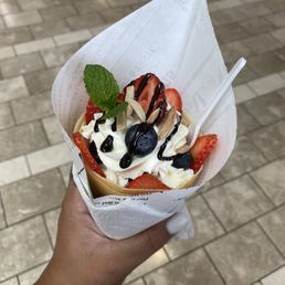 Blueberry Strawberry almond whip chocolate drizzle Blueberry Strawberry almond whip chocolate drizzle
