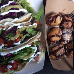 Salmon, pork tacos & cannoli bites