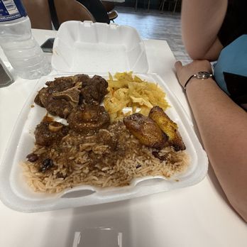 Mahogany's Jamaican Cuisine - Oxtail with rice and peas, cabbage and plantains. - Venues & Event Spaces Near Me - Covington, Georgia