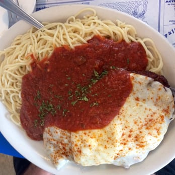 Castaway Cafe - Chicken parmigiana with spaghetti - New American Near Me - Villas, New Jersey Castaway Cafe - Chicken parmigiana with spaghetti - New American Near Me - Villas, New Jersey