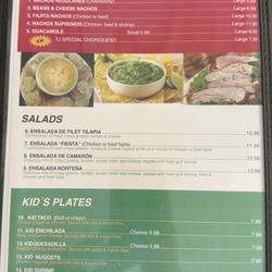 El Norteno - Menu