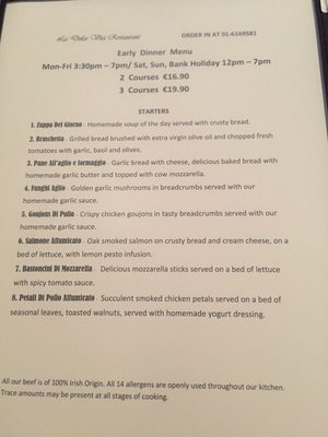 Menu photo 3 La Dolce Vita Kilmainham, D Menu photo 3 La Dolce Vita Kilmainham, D
