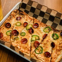 The Harp Patriot Place - Pepperoni Hot Honey Flatbread.
